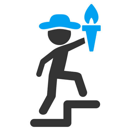 Gentleman Leader raster icon. Style is bicolor flat symbol, blue and gray colors, rounded angles, white background.の写真素材