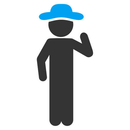 Male Opinion raster icon. Style is bicolor flat symbol, blue and gray colors, rounded angles, white background.の写真素材