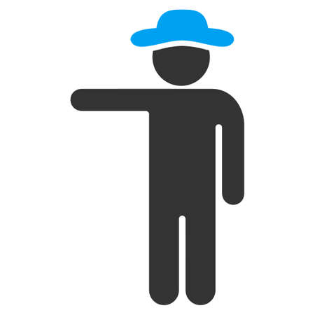 Man Show raster icon. Style is bicolor flat symbol, blue and gray colors, rounded angles, white background.の写真素材