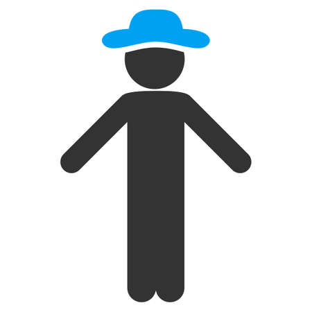 Human Figure Apology vector icon. Style is bicolor flat symbol, blue and gray colors, rounded angles, white background.のイラスト素材