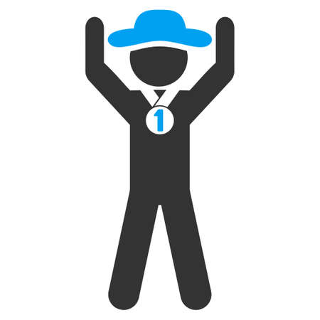 Agent Champion vector icon. Style is bicolor flat symbol, blue and gray colors, rounded angles, white background.のイラスト素材