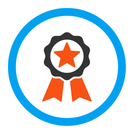 Certification Seal vector icon. Style is flat rounded symbol, bright colors, rounded angles, white background.のイラスト素材