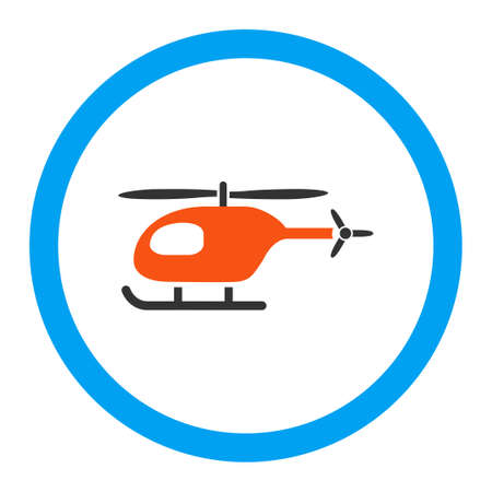 Helicopter vector icon. Style is flat rounded symbol, bright colors, rounded angles, white background.のイラスト素材