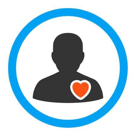Patient Heart vector icon. Style is flat rounded symbol, bright colors, rounded angles, white background.のイラスト素材