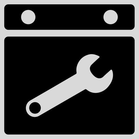 Date Options glyph icon. Style is flat symbol, black color, rounded angles, light gray background.の写真素材