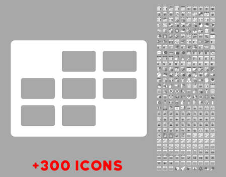 Syllabus Dataset vector icon with additional 300 date and time management pictograms. Style is bicolor flat symbols, dark gray and white colors, rounded angles, silver background.のイラスト素材