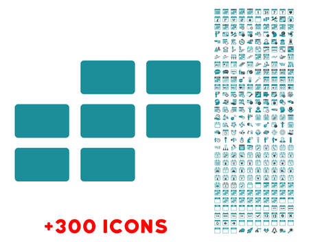 Plan Grid glyph icon with additional 300 date and time management pictograms. Style is bicolor flat symbols, soft blue colors, rounded angles, white background.の写真素材