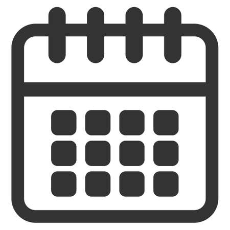 Spiral Calendar vector icon. Style is flat symbol, gray color, rounded angles, white background.のイラスト素材