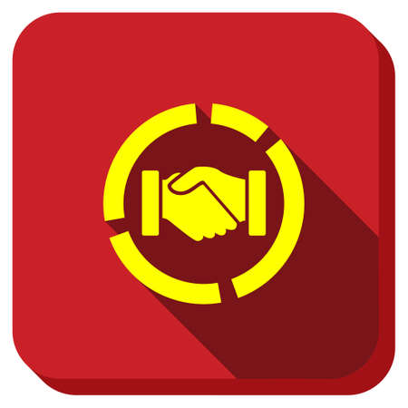Acquisition Diagram vector icon. Style is square rounded button, vector symbol with longshadow, white background.のイラスト素材
