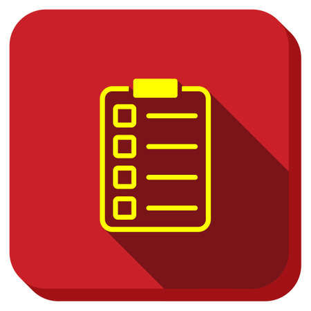 Exam Form vector icon. Style is square rounded button, vector symbol with longshadow, white background.のイラスト素材