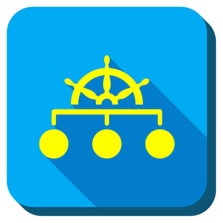 Management Steering Rule vector icon. Style is square rounded button, vector symbol with longshadow, white background.のイラスト素材