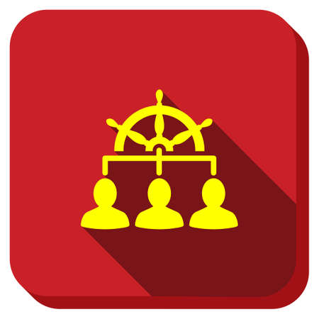 User Management vector icon. Style is square rounded button, vector symbol with longshadow, white background.のイラスト素材