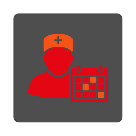 Doctor Appointment vector icon. Style is flat rounded square silver button with red symbol, white background.のイラスト素材