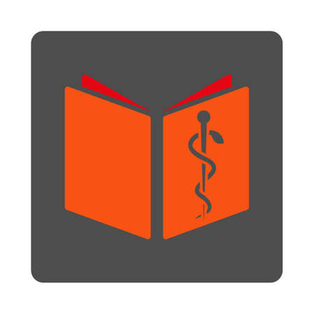 Therapy Catalog vector icon. Style is flat rounded square silver button with red symbol, white background.のイラスト素材