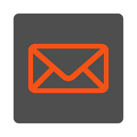 Envelope vector icon. Style is flat rounded square silver button with red symbol, white background.のイラスト素材