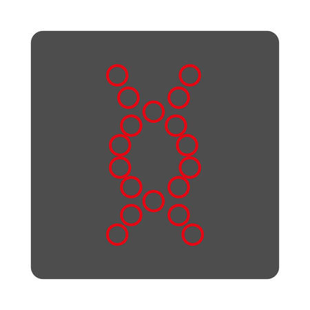 DNA vector icon. Style is flat rounded square silver button with red symbol, white background.のイラスト素材