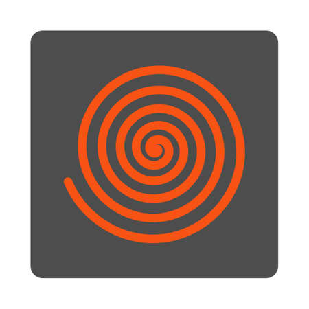 Hypnosis vector icon. Style is flat rounded square silver button with red symbol, white background.のイラスト素材