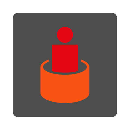 Client Isolation vector icon. Style is flat rounded square silver button with red symbol, white background.のイラスト素材