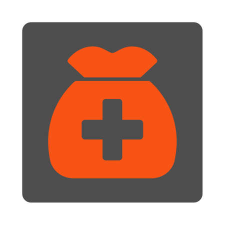Medical Capital vector icon. Style is flat rounded square gray button with red symbol, white background.のイラスト素材