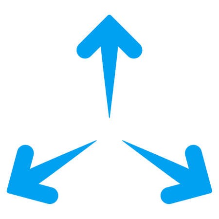 Expand Arrows vector icon. Style is flat symbol, blue color, rounded angles, white background.のイラスト素材