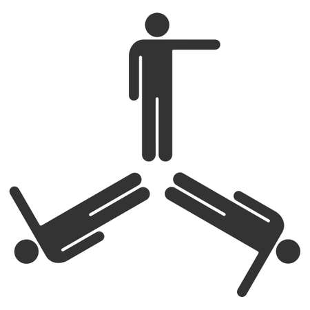 Pointing Men vector icon. Style is flat symbol, gray color, rounded angles, white background.のイラスト素材
