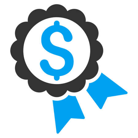 Bank Award vector icon. Style is bicolor flat symbol, blue and gray colors, rounded angles, white background.のイラスト素材