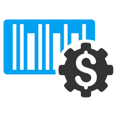 Barcode Price Setup vector icon. Style is bicolor flat symbol, blue and gray colors, rounded angles, white background.のイラスト素材
