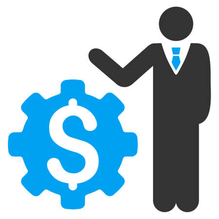 Businessman Options vector icon. Style is bicolor flat symbol, blue and gray colors, rounded angles, white background.のイラスト素材