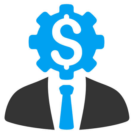 Office Worker vector icon. Style is bicolor flat symbol, blue and gray colors, rounded angles, white background.のイラスト素材