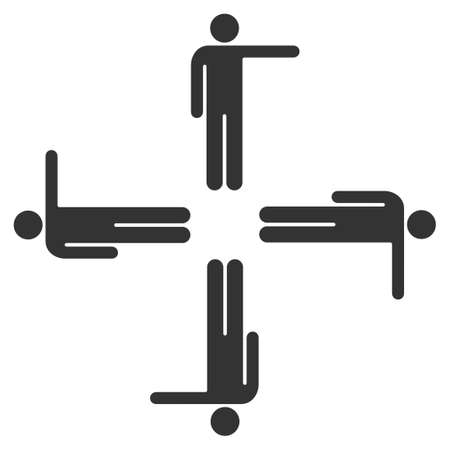 Pointing Men glyph icon. Style is flat symbol, gray color, rounded angles, white background.の写真素材