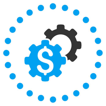 Bank Options vector icon. Style is bicolor flat circled symbol, blue and gray colors, rounded angles, white background.のイラスト素材