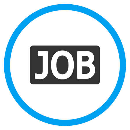 Job Text vector icon. Style is bicolor flat circled symbol, blue and gray colors, rounded angles, white background.のイラスト素材