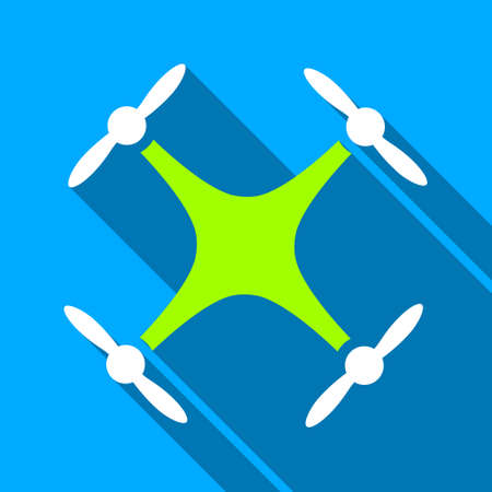 Airdrone long shadow vector icon. Style is a flat light symbol with rounded angles on a blue square background.のイラスト素材
