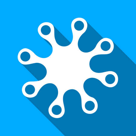 Axenic long shadow vector icon. Style is a flat light symbol with rounded angles on a blue square background.のイラスト素材