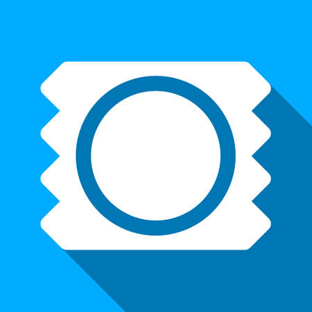 Condom long shadow vector icon. Style is a flat light symbol with rounded angles on a blue square background.のイラスト素材