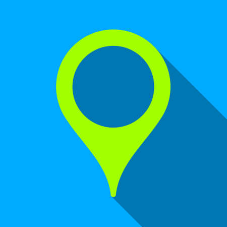 Map Marker long shadow vector icon. Style is a flat light symbol with rounded angles on a blue square background.のイラスト素材