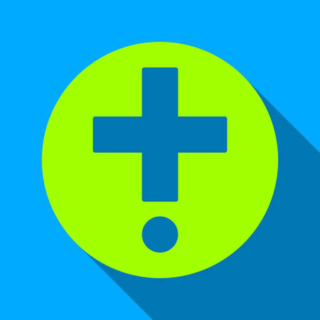 Pharmacy long shadow vector icon. Style is a flat light symbol with rounded angles on a blue square background.のイラスト素材