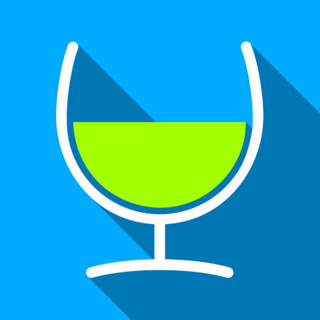 Remedy Glass long shadow vector icon. Style is a flat light symbol with rounded angles on a blue square background.のイラスト素材