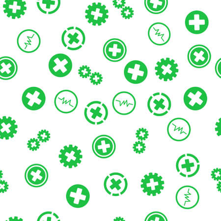 Healthcare Crosses Seamless vector repeatable pattern. Style is flat symbols on a white background.のイラスト素材