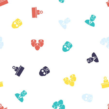 Doctor Seamless repeatable pattern. Style is flat vector symbols on a white background.のイラスト素材