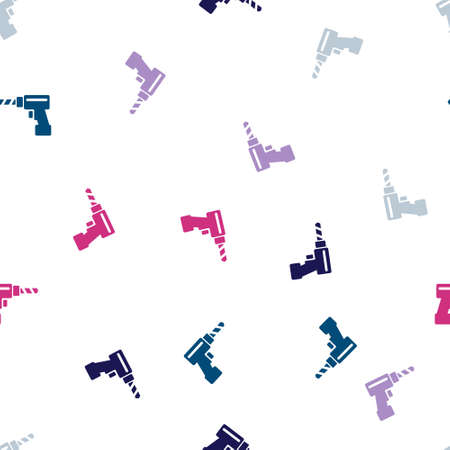 Drill Seamless repeatable pattern. Style is flat vector symbols on a white background.のイラスト素材