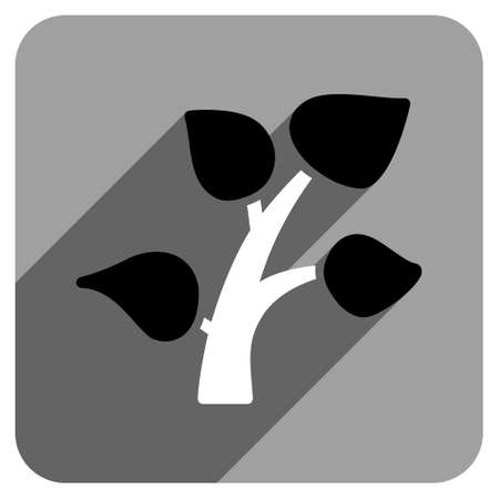 Garden Plant long shadow vector icon. Style is a flat garden plant iconic symbol on a gray square background.のイラスト素材