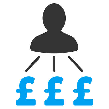 Person Pound Expenses vector icon. Person Pound Expenses icon symbol. Person Pound Expenses icon image. Person Pound Expenses icon picture. Person Pound Expenses pictogram.のイラスト素材