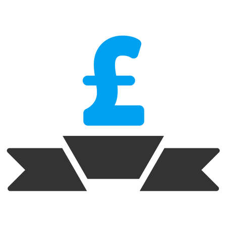 Pound Business Premium Ribbon vector icon. Pound Business Premium Ribbon icon symbol. Pound Business Premium Ribbon icon image. Pound Business Premium Ribbon icon picture.のイラスト素材