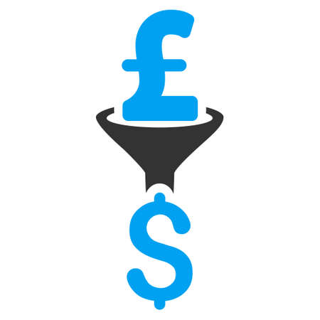 Pound Dollar Conversion Filter vector icon. Pound Dollar Conversion Filter icon symbol. Pound Dollar Conversion Filter icon image. Pound Dollar Conversion Filter icon picture.のイラスト素材
