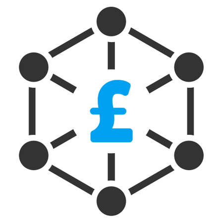 Pound Finance Network vector icon. Pound Finance Network icon symbol. Pound Finance Network icon image. Pound Finance Network icon picture. Pound Finance Network pictogram.のイラスト素材