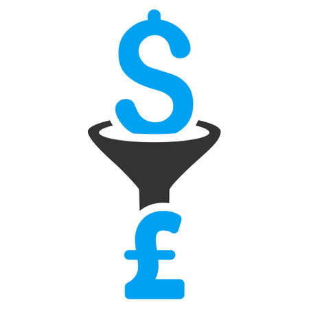 Dollar Pound Conversion Filter vector icon. Dollar Pound Conversion Filter icon symbol. Dollar Pound Conversion Filter icon image. Dollar Pound Conversion Filter icon picture.のイラスト素材