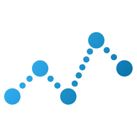 Dotted Chart vector toolbar icon. Style is gradient icon symbol on a white background.のイラスト素材