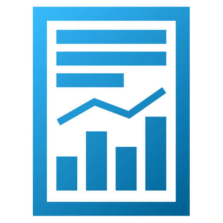 Chart Report Page vector toolbar icon for software design. Style is gradient icon symbol on a white background.のイラスト素材