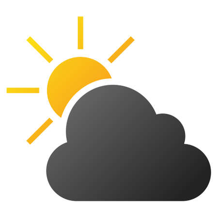 Cloud and Sun vector toolbar icon for software design. Style is gradient icon symbol on a white background.のイラスト素材